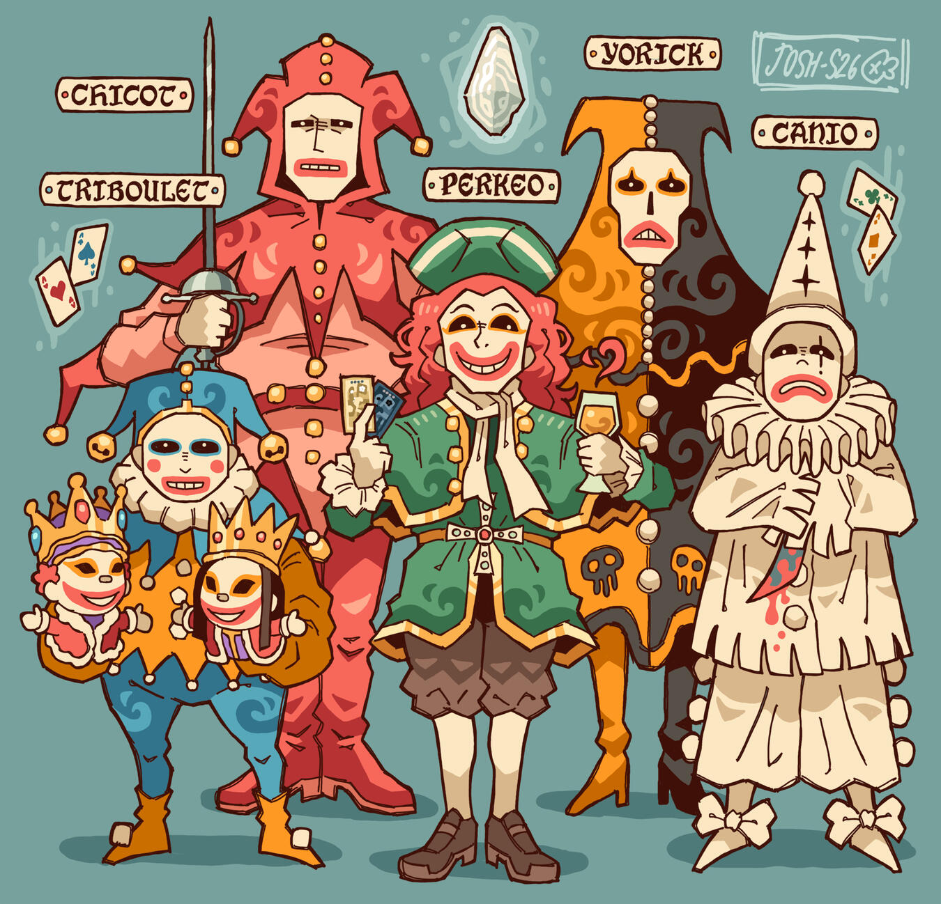 Fanmade designs for the Legendary Jokers from "Balatro"