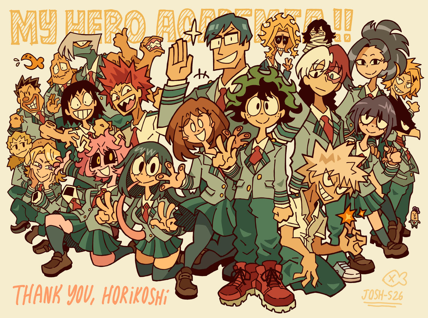 Celebration Illustration for the ending of "My Hero Academia"